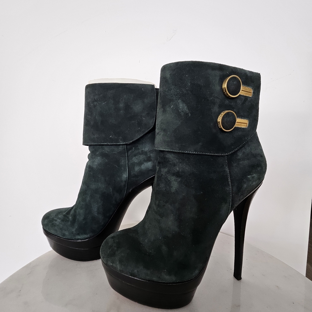 RachelnZoe ' Elegant Green Suede Ankle Boots
